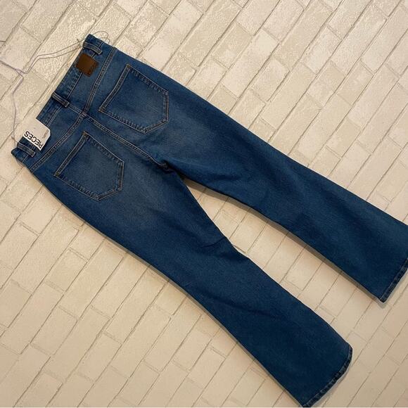 NWT $70 Pieces UK Denim Flare Fit High Waist Jeans MED NEW - Picture 2 of 16